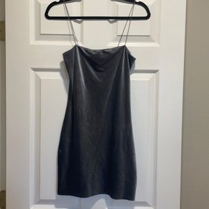 Gray Velvet Cocktail Mini Dress size Small